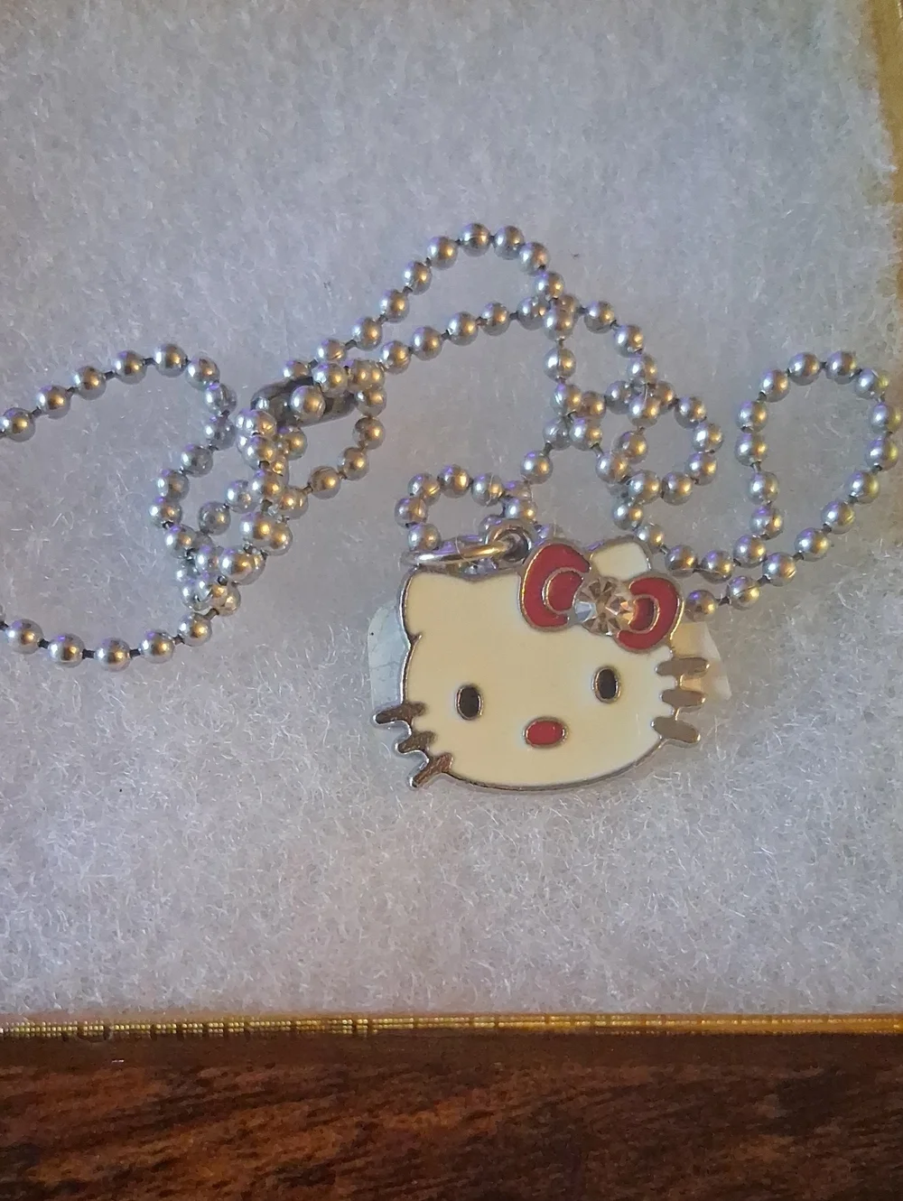 Hello Kitty Red Bow Pendant Necklace for Kids
